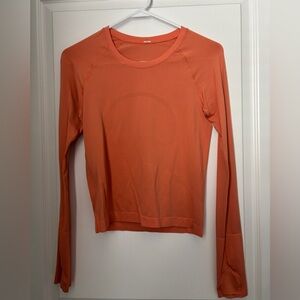 Orange Lululemon Swiftly Tech Long Sleeve